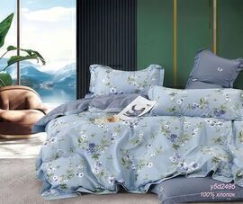 КПБ  поплин Оливковая коллекция с простыней на резинке (90*200*25) Реноме<УУ 2495> 