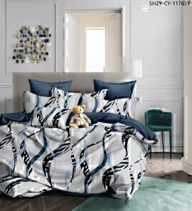 КПБ  поплин Оливковая коллекция с простыней на резинке (90*200*25) Реноме<УУ 8058> 