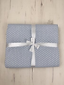 Плед Валенсия с бахромой Влади, белый-голубой, BOUCLE REPS <9050198 BOUCLE REPS, 140*200, белый-голубой, 1.5 спальные>