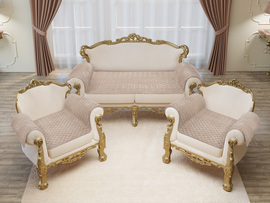 Набор для мебели Грета Люкс (накидки - диван 90*210-1шт+ кресло 90*190-2шт) Марианна<05 мокко>