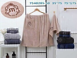 Полотенце-Сауна мужская 7540285 микрофибра 7Я<80*165+35*75>